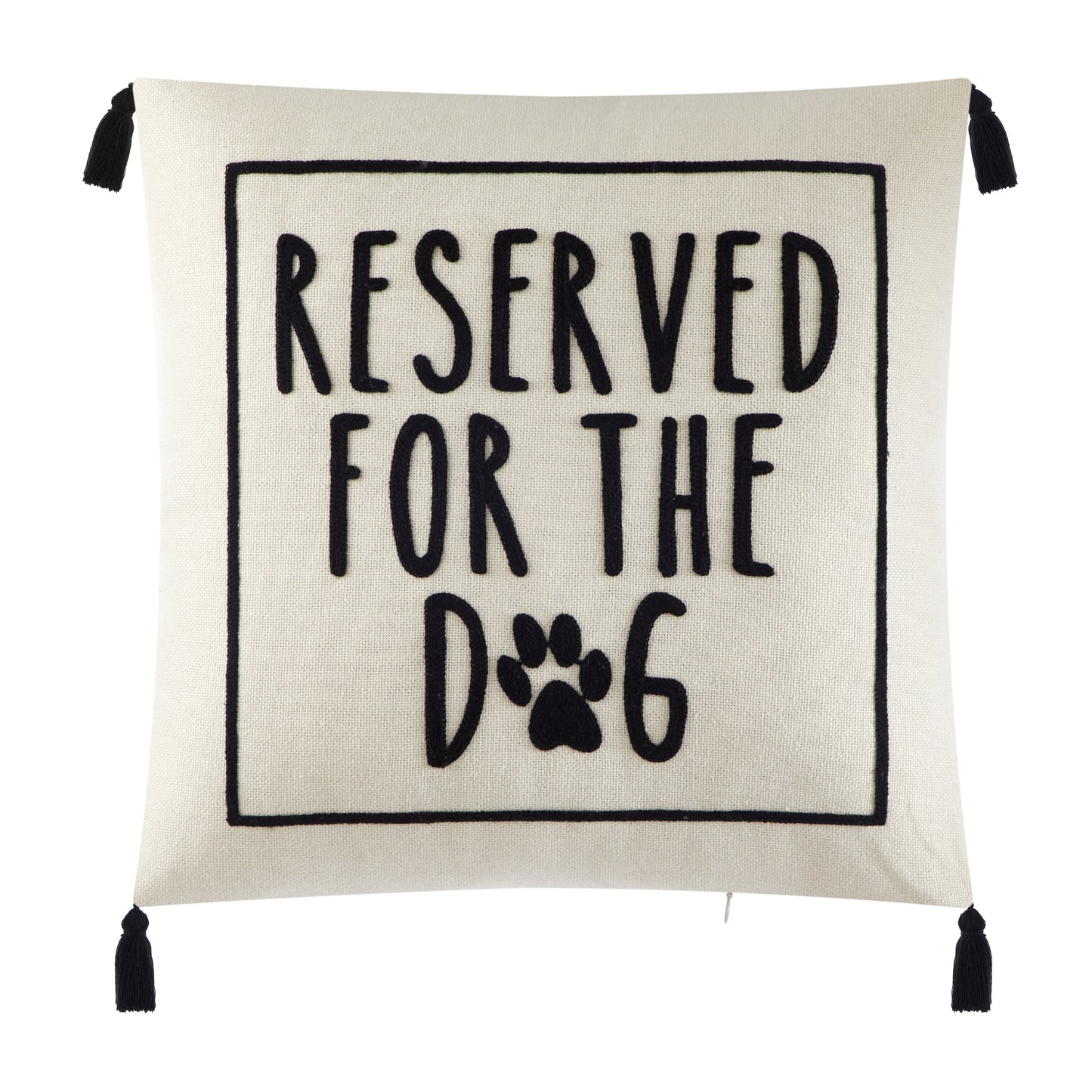 Black and White Reserved for Dog Square Decorative Pillow for Adults, 18 in X 18 In