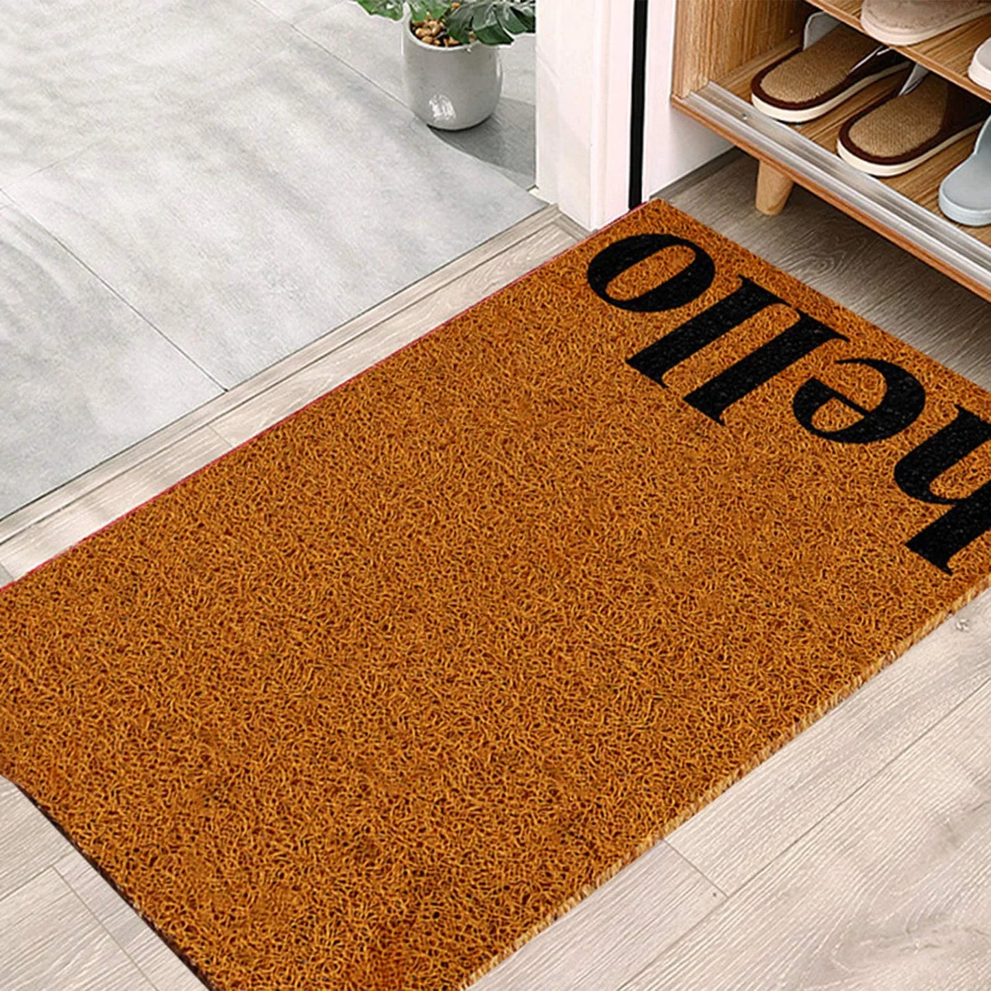 Dirt Mesh Doormat Waterproof All Weather Welcome Mat Low Profile Entryway Mat for Home Front Entrance Back Sliding Door Washable