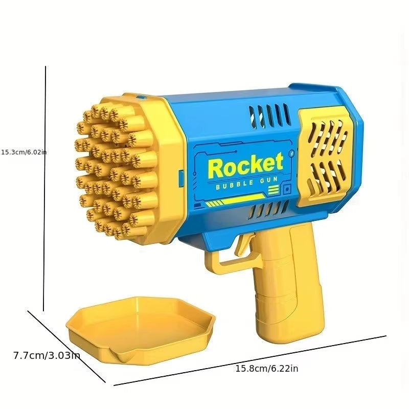 40 Hole Rocket Launcher Handheld Portable Electric Automatic Bubble Gun Party Birthday Gift Toy(Without Bubble Water)