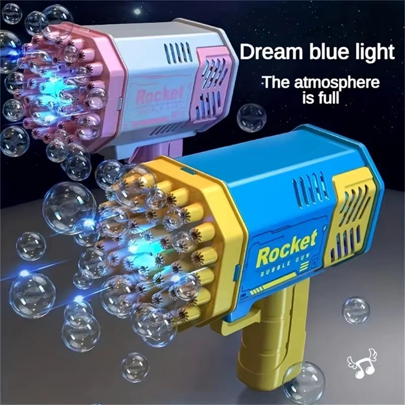 40 Hole Rocket Launcher Handheld Portable Electric Automatic Bubble Gun Party Birthday Gift Toy(Without Bubble Water)