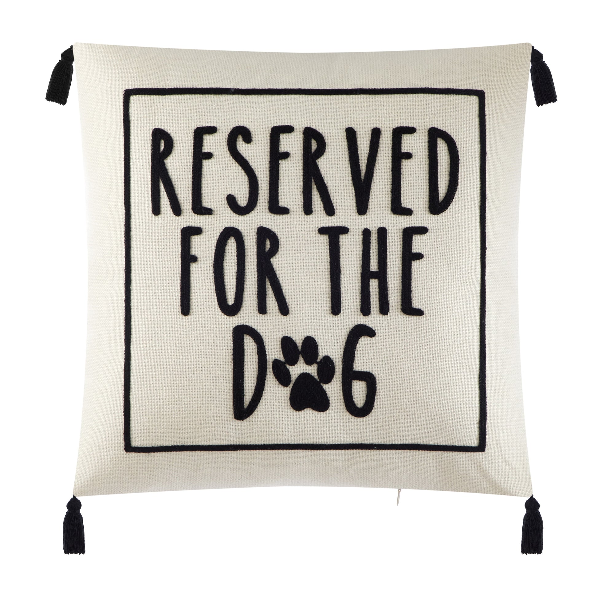 Black and White Reserved for Dog Square Decorative Pillow for Adults, 18 in X 18 In