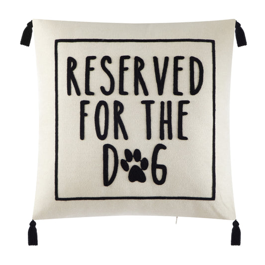 Black and White Reserved for Dog Square Decorative Pillow for Adults, 18 in X 18 In