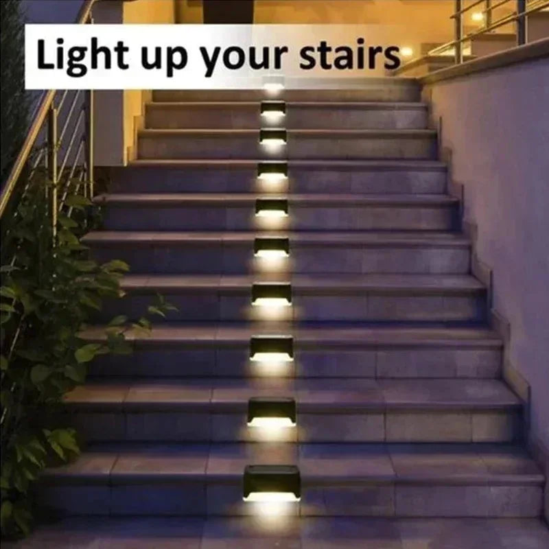 1/4/8/12/Pcs Solar LED Lights Outdoor Garden Light Deck Lamp Solar Stairs Light Waterproof Solar Step Lamp Patio Garden Decor