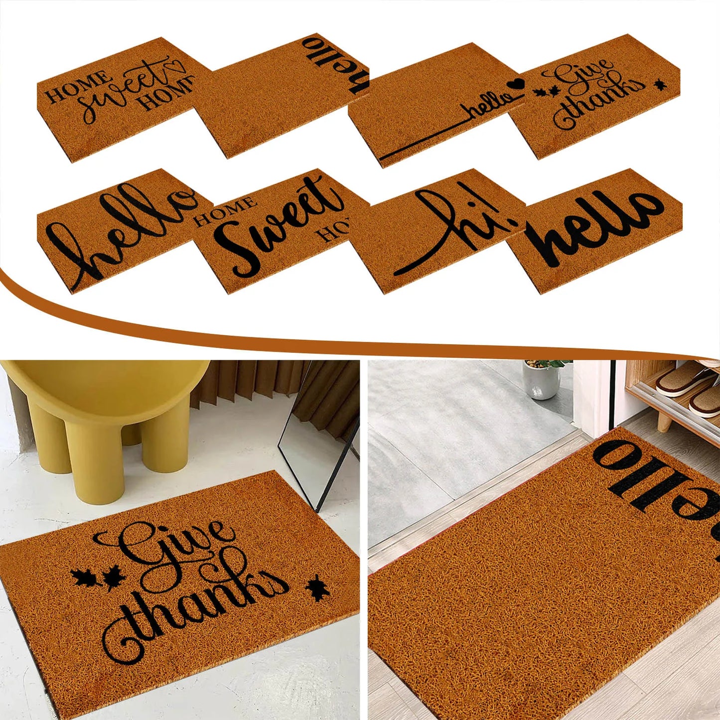Dirt Mesh Doormat Waterproof All Weather Welcome Mat Low Profile Entryway Mat for Home Front Entrance Back Sliding Door Washable