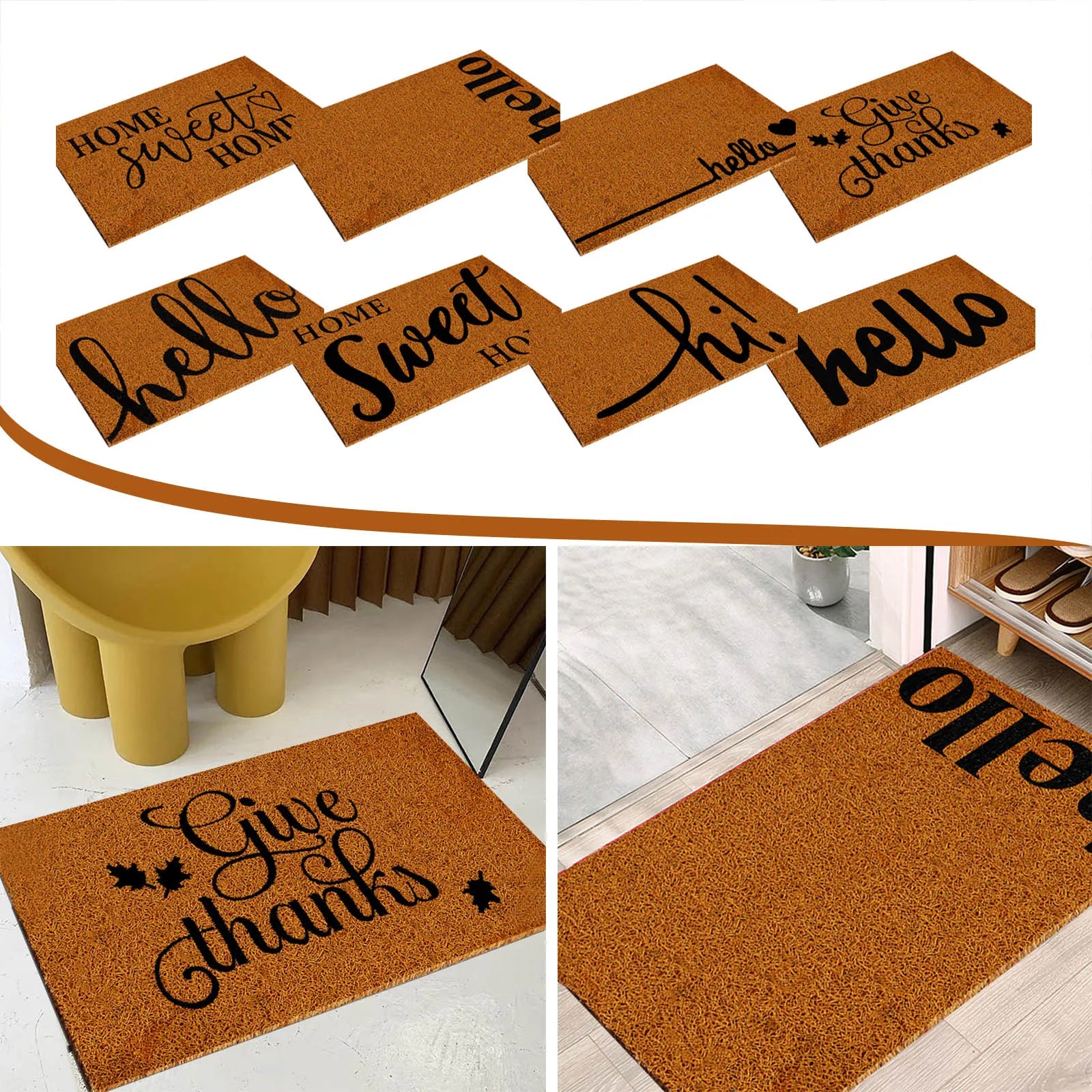 Dirt Mesh Doormat Waterproof All Weather Welcome Mat Low Profile Entryway Mat for Home Front Entrance Back Sliding Door Washable